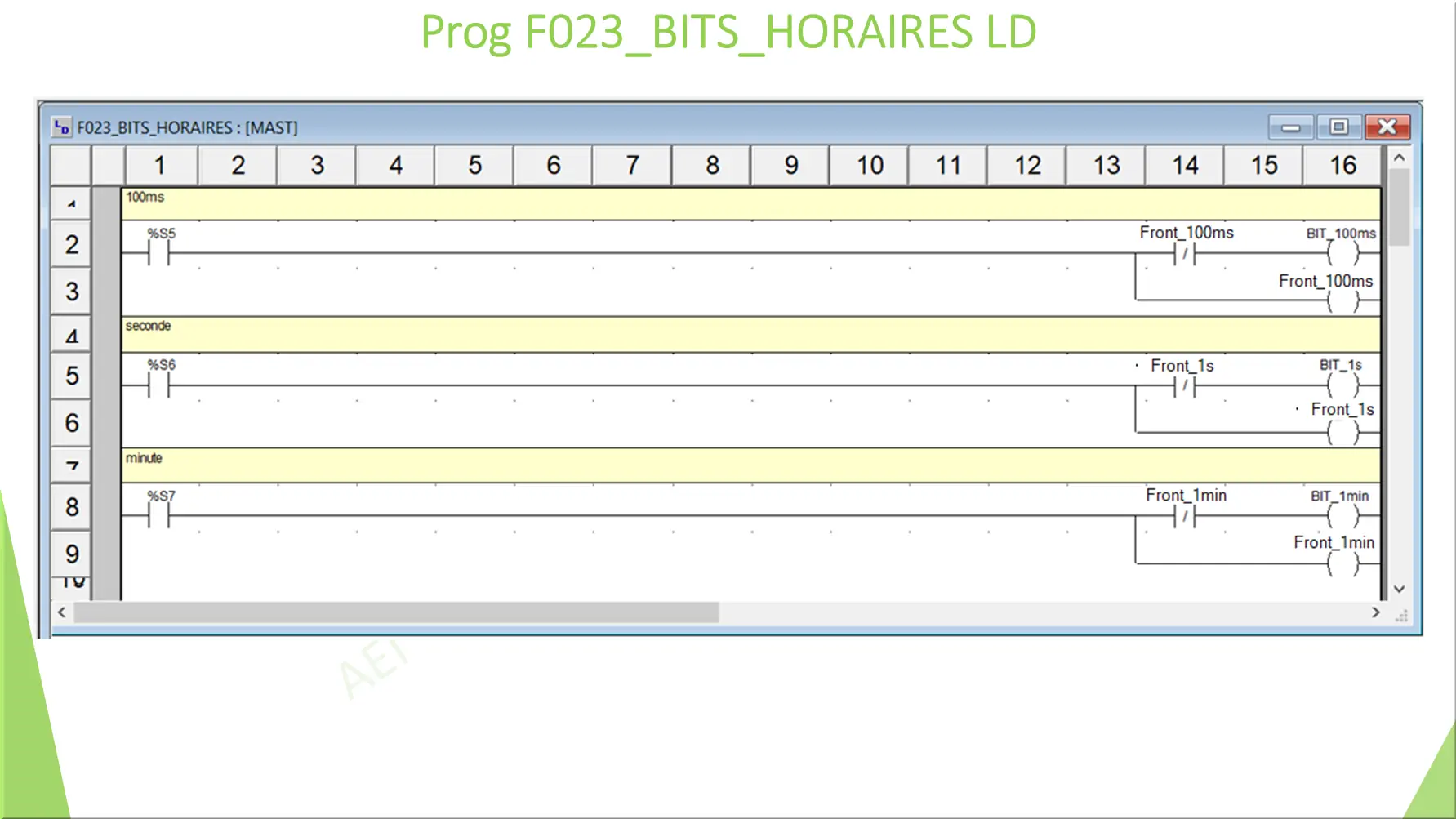 Prog F023_BITS_HORAIRES LD